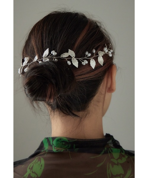 niana ヘアピン リーフモチーフパールヘッドドレス 結婚式