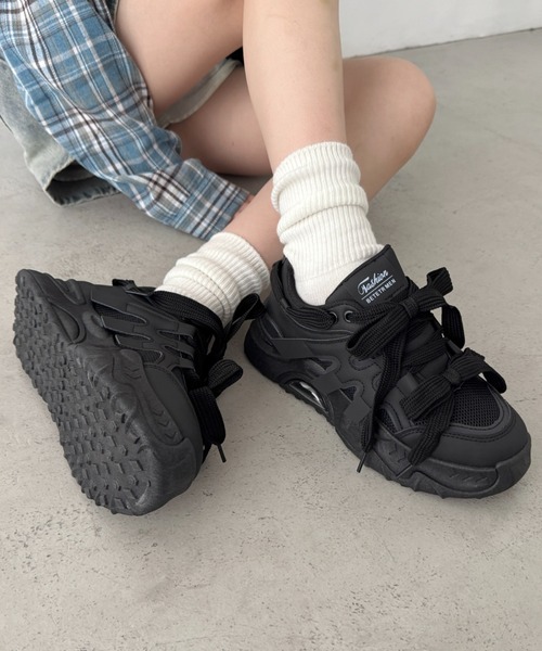 SOLLON.（ソルロン） スニーカー ダブルリボンダッドソール厚底