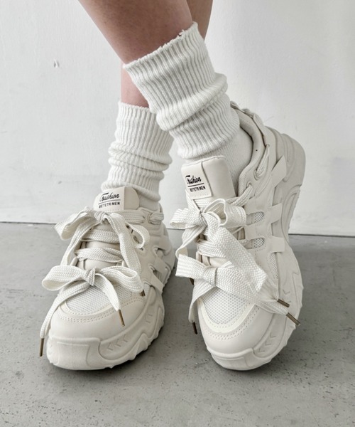 スニーカー Double Ribbon Satin Flat Sneakers (2color) セール】ダブルリボンスニーカー（スニーカー）｜Nana(ナナ