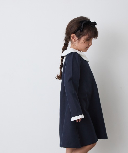 親子リンクコーデ　ドレス2着セット　ハンドメイド　ワンピース　ネイビー 親子リンクコーデ ドレス2着セット ハンドメイド ワンピース