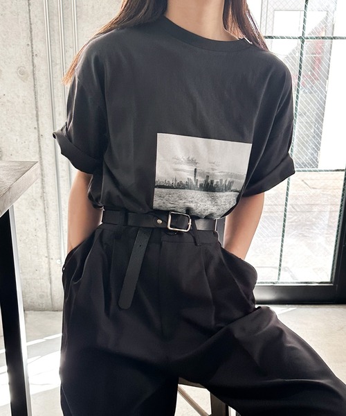 tシャツ フロントスピンドルプルオーバー レディース CRAFT STANDARD BOUTIQUE tシャツ 裾スピンドルプルオーバー