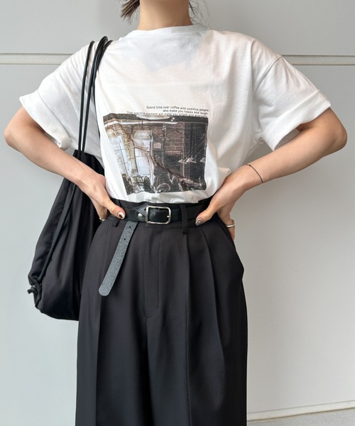 tシャツ プリーツブロッキングプルオーバー レディース セール】プリーツドッキングプルオーバー（Tシャツ/カットソー