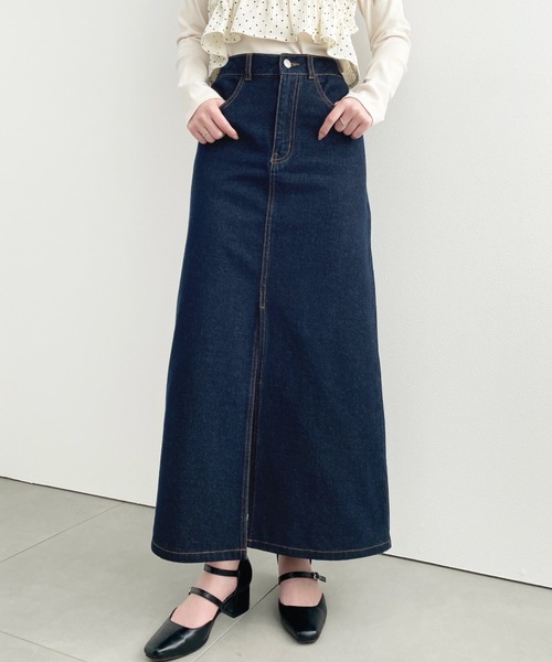 新品】MARY QUANT デニムロングスカート フレア インディゴ タグ付