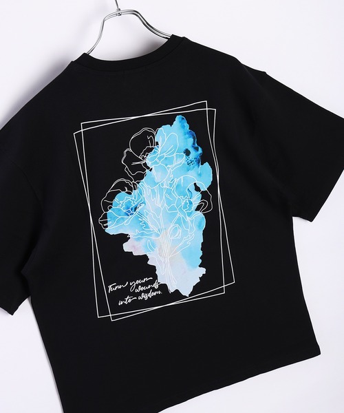 WESTSEA（ウエストシー） tシャツ バックプリント 花柄Tシャツ 半袖