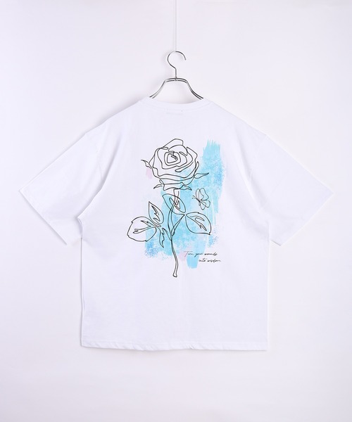 WESTSEA（ウエストシー） tシャツ バックプリント 花柄Tシャツ 半袖