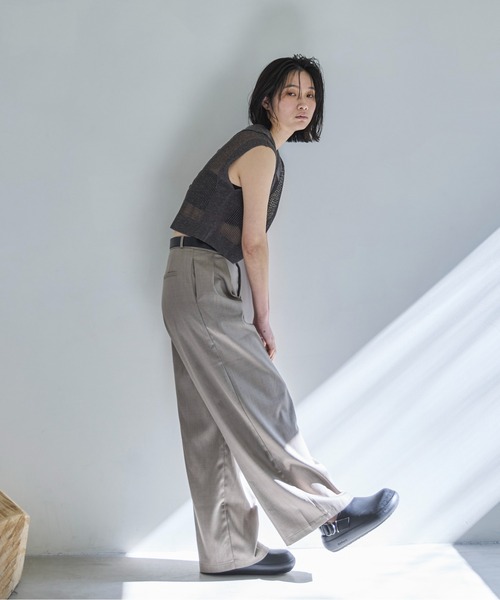 リネン混ノースリーブ ニット URBAN RESEARCH ニット セーター リネン混ノースリーブニット