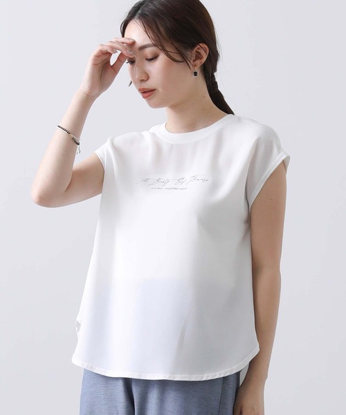 tシャツ FRENCH SLEEVE LOGO PRINT TEE レディース FRAMeWORK tシャツ 「追加」オーバーTEE 2 レディース