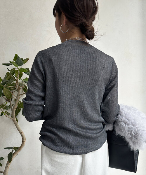 トップス bbbb DouDou（ドゥドゥ） ニット セーター ラメシアーリブニットトップス