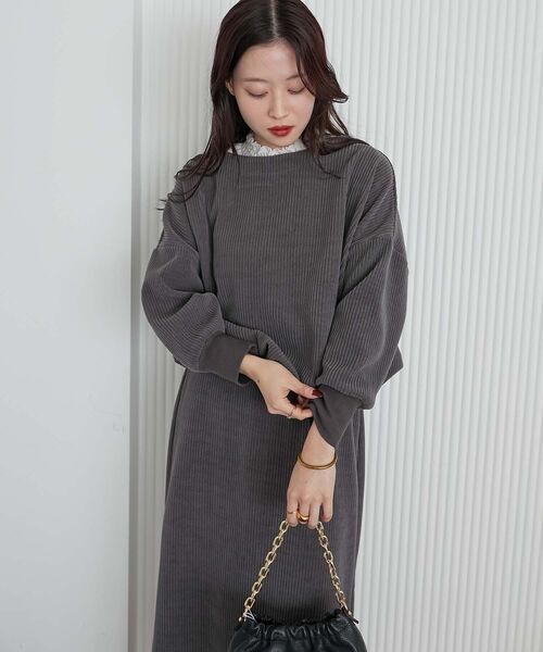 le.coeur blanc（ルクールブラン） ワンピース カットコーデュロイプル