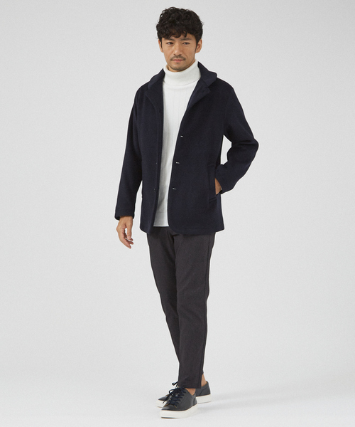 ABAHOUSE GRAY ブルゾン アウター 「シャギーニット」メルトン