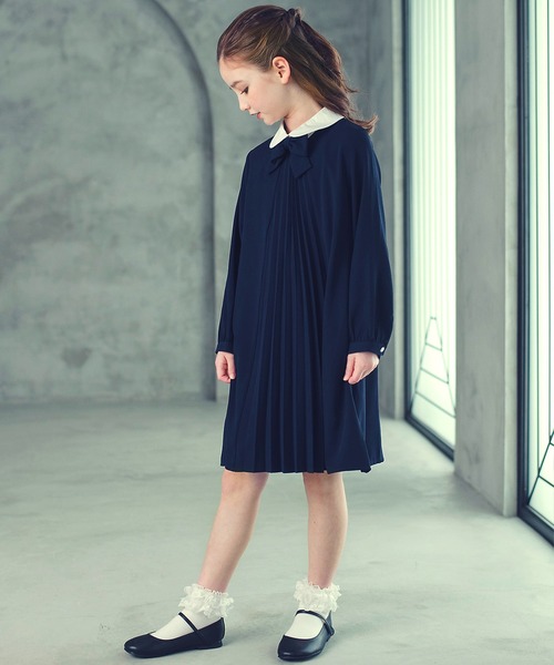 DRESCCO（ドレスコ） ワンピース チベットブルー襟付きプリーツ