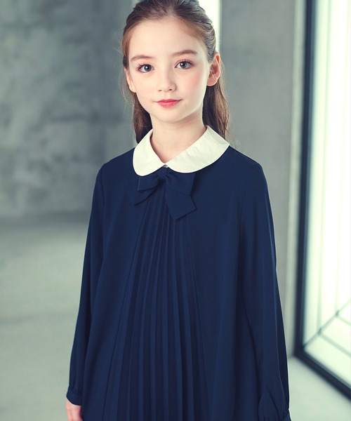 DRESCCO（ドレスコ） ワンピース チベットブルー襟付きプリーツ