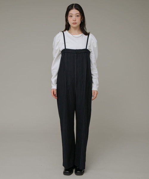 LYBRO ネイビー ストライプ オーバーオール　サイズ46 Lee オーバーオール 大きいサイズ メンズ デニム OVERALLS
