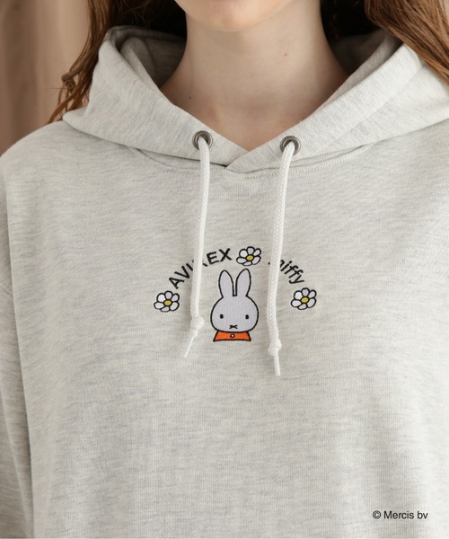 パーカー miffy オーバーサイズパーカー レディース Miffy パーカー 「AVIREX×miffy」WEB限定 SWEAT PULLOVER PARKA