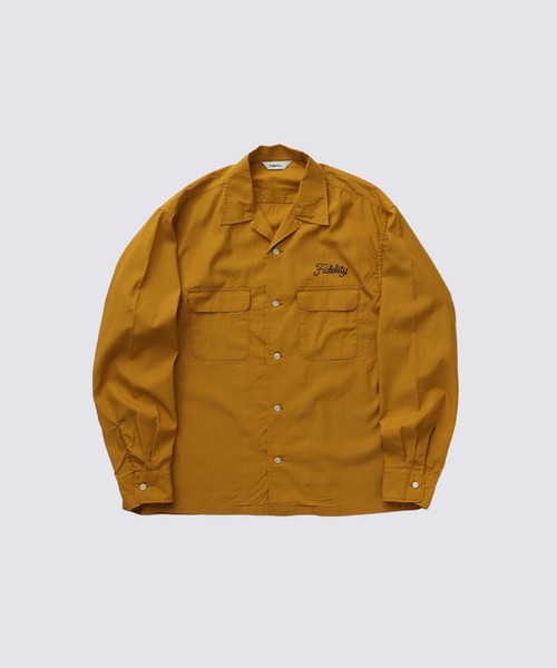 FIDELITY シャツ LOGO EMB TENCEL L/S SHIRT / 長袖オープン