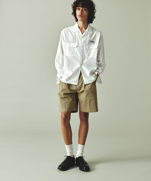FIDELITY シャツ LOGO EMB TENCEL L/S SHIRT / 長袖オープン