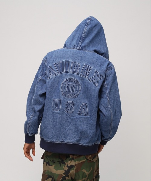 パーカー 「直営店限定」DENIM SIGNATUR LOGO PARKA / デニム シグネチャーロゴ パーカー / AVIREX / アヴィレック | AVIREX | 11