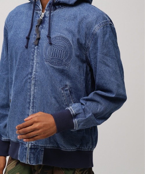 パーカー 「直営店限定」DENIM SIGNATUR LOGO PARKA / デニム シグネチャーロゴ パーカー / AVIREX / アヴィレック | AVIREX | 21