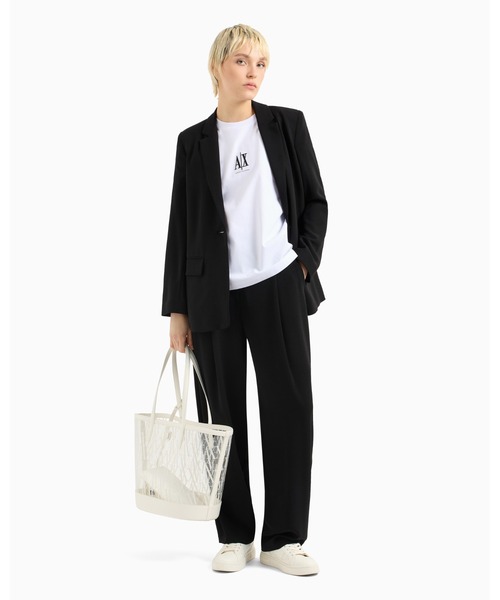 tシャツ 「A|X アルマーニ エクスチェンジ」ICON 半袖クルーネックTシャツ/BOY BOXY レディース ARMANI EXCHANGE tシャツ 「A|X アルマーニ エクスチェンジ