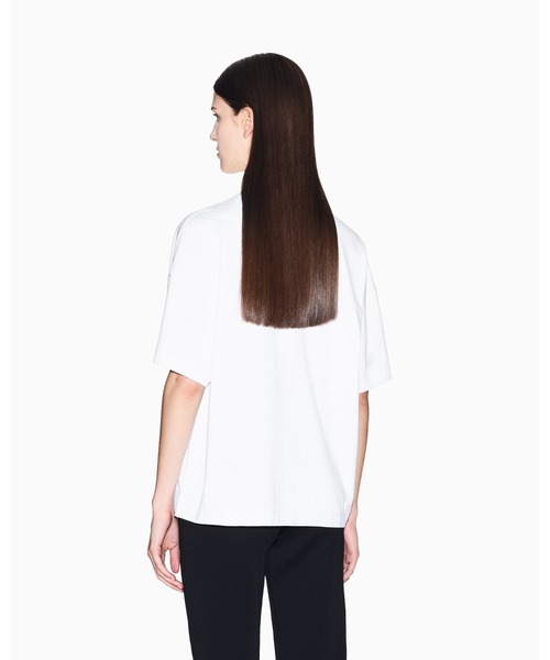 新品タグ付ARMANI アルマーニ　ストライプ ハイネック 半袖シャツ セール】【A|X アルマーニ エクスチェンジ】LIS バックプリント
