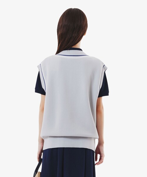 ベスト ジレ チルデンニットベスト / サマーニット レディース LACOSTE ベスト ジレ チルデンニットベスト / サマーニット