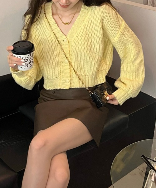 「Ada.」 ニットカーディガン FREE グリーン レディース_画像2