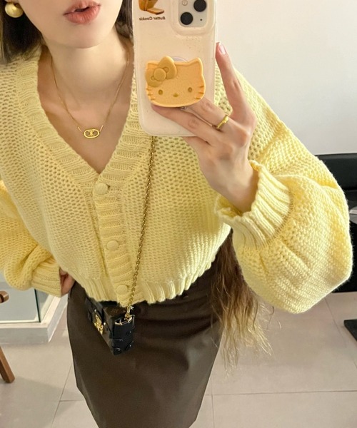 「Ada.」 ニットカーディガン FREE グリーン レディース_画像6