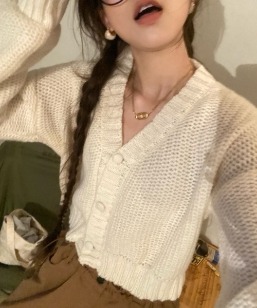 「Ada.」 ニットカーディガン FREE グリーン レディース_画像7