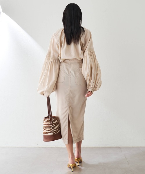 Whim Gazette（ウィム ガゼット） ブラウス シャツ ローンギャザー