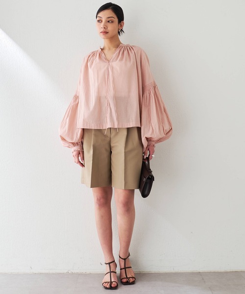 Whim Gazette（ウィム ガゼット） ブラウス シャツ ローンギャザー