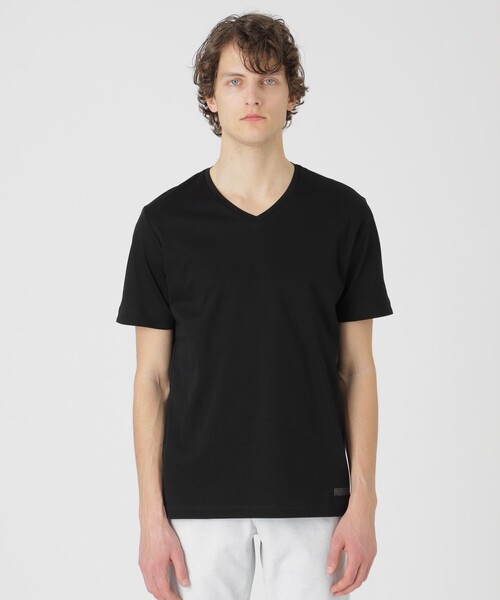 B週末値下★ブラックレーベルクレストブリッジ★マーセライズTシャツ新品L黒半袖 BLACK LABEL CRESTBRIDGE tシャツ マーセライズVネックTシャツ