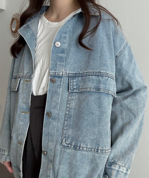熱い販売 Cham. デニムジャケット gジャン ビッグポケットデニム トップス