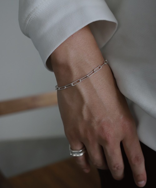 ブレスレット SILVER925 レクトチェーンブレスレット-M- レディース メンズの画像
