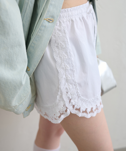 U by SPICK&SPAN サイドレースショートパンツ U by SPICK&SPAN パンツ 「追加」サイドレースショートパンツ
