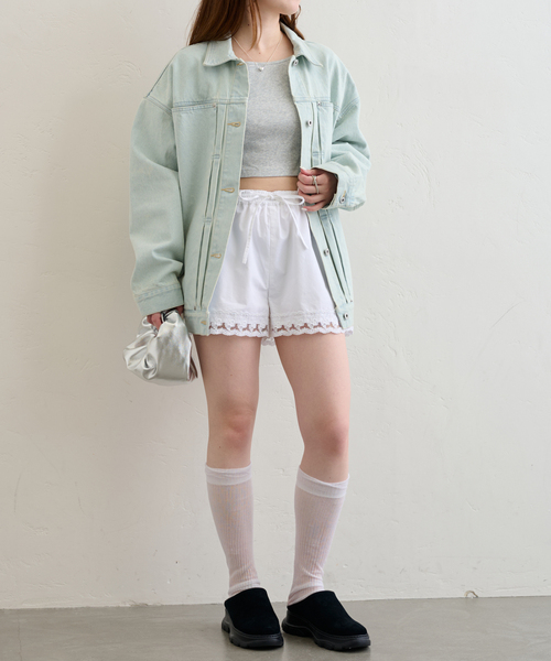 U by SPICK&SPAN サイドレースショートパンツ U by SPICK&SPAN パンツ 「追加」サイドレースショートパンツ
