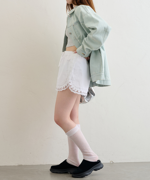 U by SPICK&SPAN パンツ 「追加」サイドレースショートパンツ