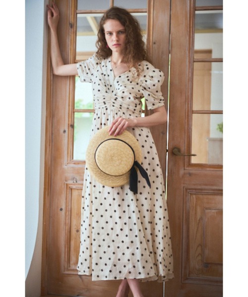 ワンピース Isabella Long Dress リネンタックドレスの画像