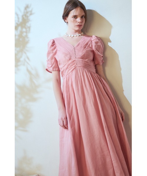 Estella.K ワンピース Isabella Long Dress リネンタックドレス
