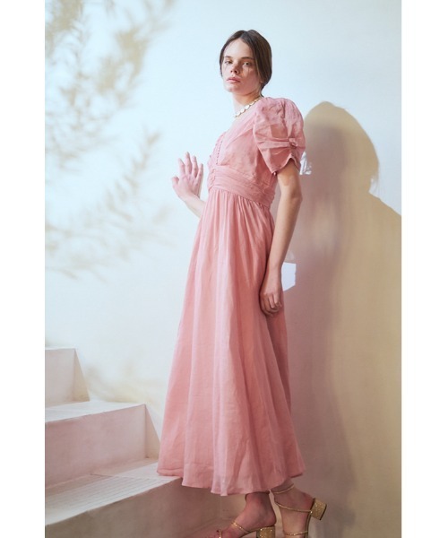 ワンピース Isabella Long Dress リネンタックドレスの画像