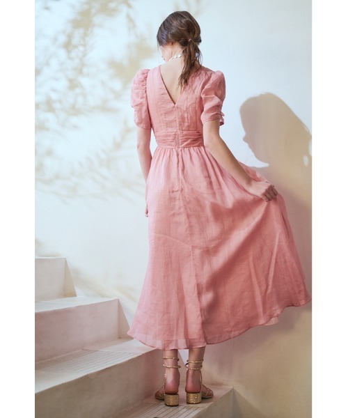 Estella.K ワンピース Isabella Long Dress リネンタックドレス