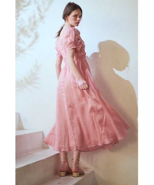 期間限定値引き【新品】Estella.K/ シアーランダムタックドレス(イエロー Isabella Long Dress -Yellow- – Estella.K