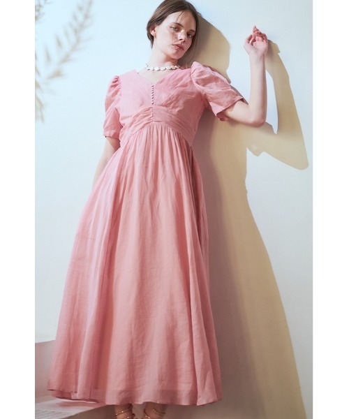Estella.K ワンピース Isabella Long Dress リネンタックドレス