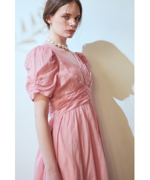 ワンピース Isabella Long Dress リネンタックドレスの画像