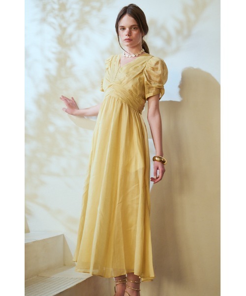ワンピース Isabella Long Dress リネンタックドレスの画像