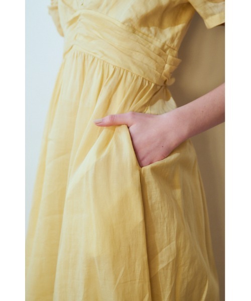 ワンピース Isabella Long Dress リネンタックドレスの画像