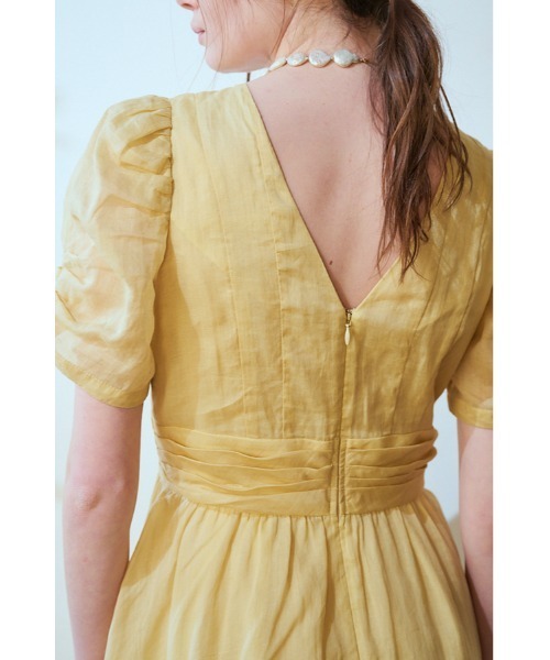 ワンピース Isabella Long Dress リネンタックドレスの画像