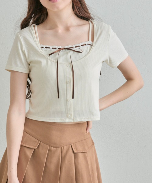 tシャツ レースレイヤードトップス レディース 楽天市場】トップス レイヤード レディース レース レイヤード