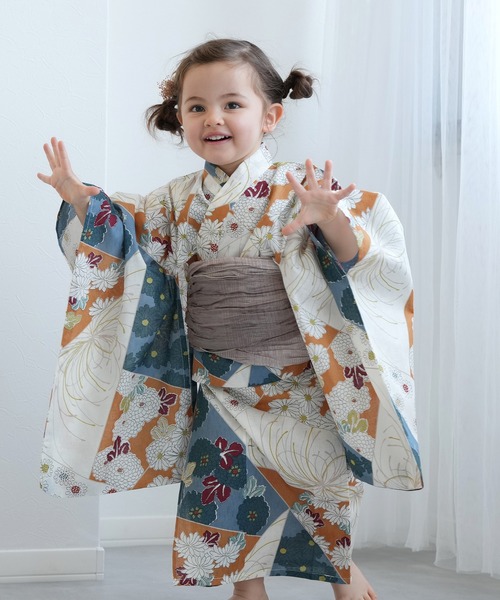 ひよこ商店　浴衣 utatane 浴衣 キッズ浴衣3点セット ひよこ商店 マーガレット