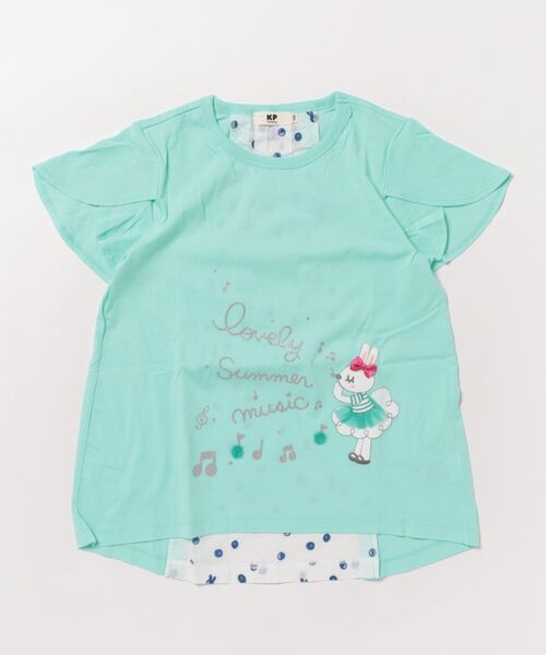 新品 KP mimiちゃんTシャツ ラップフリルキュロット 130 140 セール】シャカシャカいちごmimi半袖Tシャツ(80～140)（Tシャツ