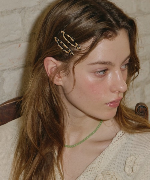 GIUNON ヘアピン leopard oval hairpin 2set / レオパード